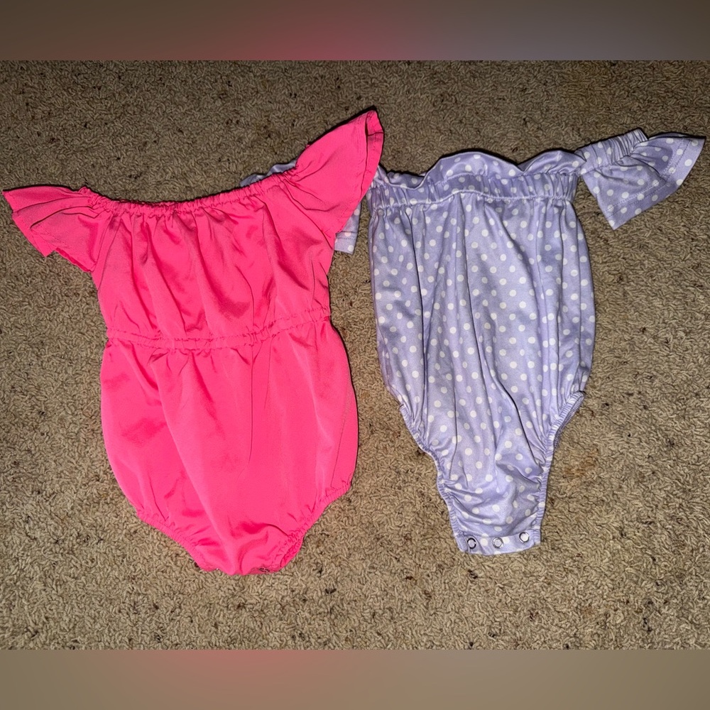 Pink and Purple Polka Dot Kids Bodysuits